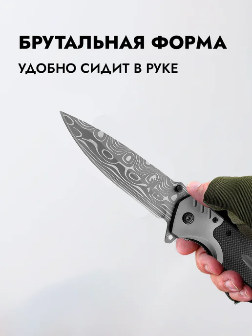ЛИСТ тактика Нож складной, черный, фото 4