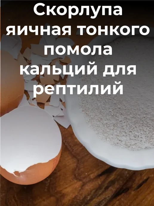 Скорлупа яичная тонкого помола 800 г для сухопутных улиток, 800 г, фото 3