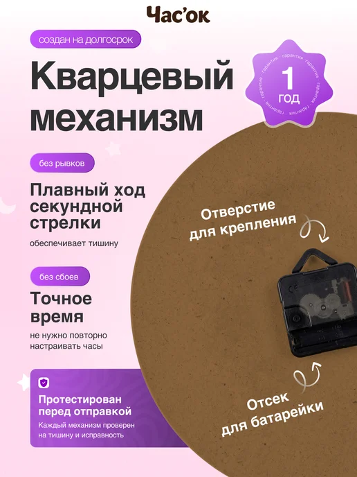 Часы настенные детские бесшумные Еж 30 см для девочки, розовый, фото 3