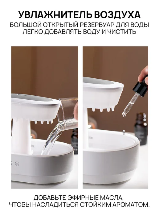 Увлажнитель воздуха Raindrop с белым шумом, белый, фото 5