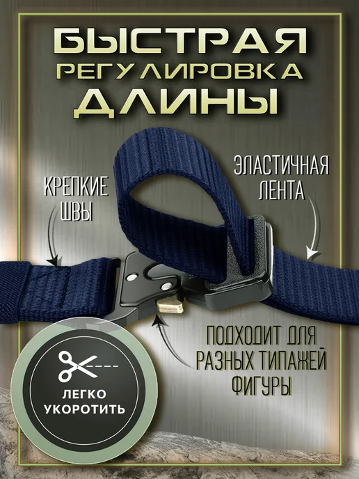 ремень универсальный тактический, синий, фото 4
