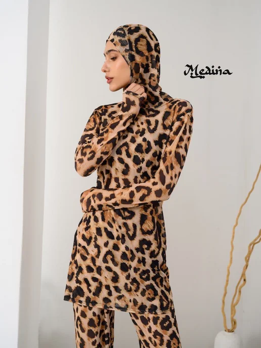 Medina motion Мусульманский купальник Буркини, коричневый, фото 3