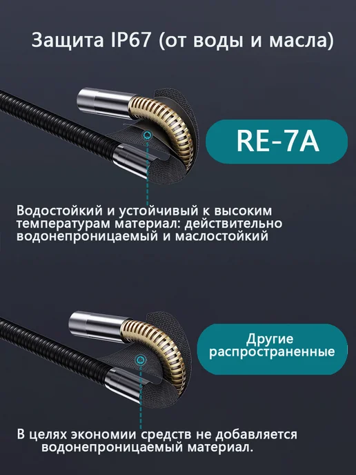 REYUECAM 3,9 мм эндоскоп поворотный для смартфона, серый, фото 3
