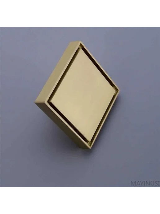 Трап для душа 100х100 мм ESDL02GL латунь с гидрозатвором и, 100x100 мм, фото 2