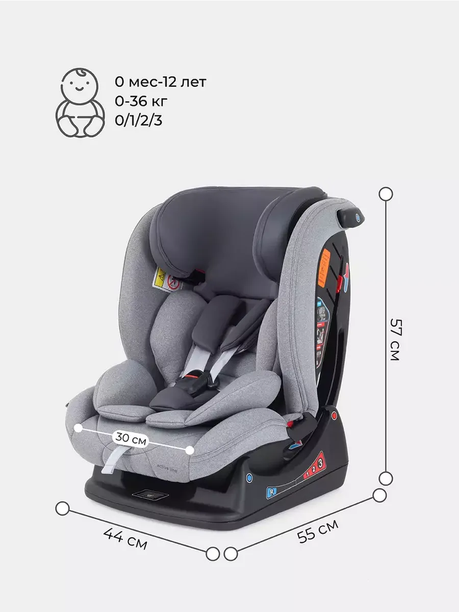 Автокресло Matrix Active Line grey группа 0+-1-2-3 0-36 кг