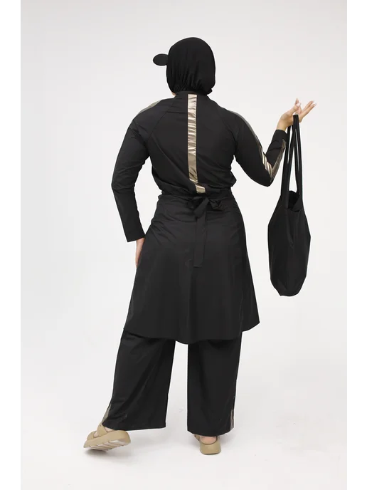 Roza Hijab Буркини комбинезон с сумкой, черный, фото 3