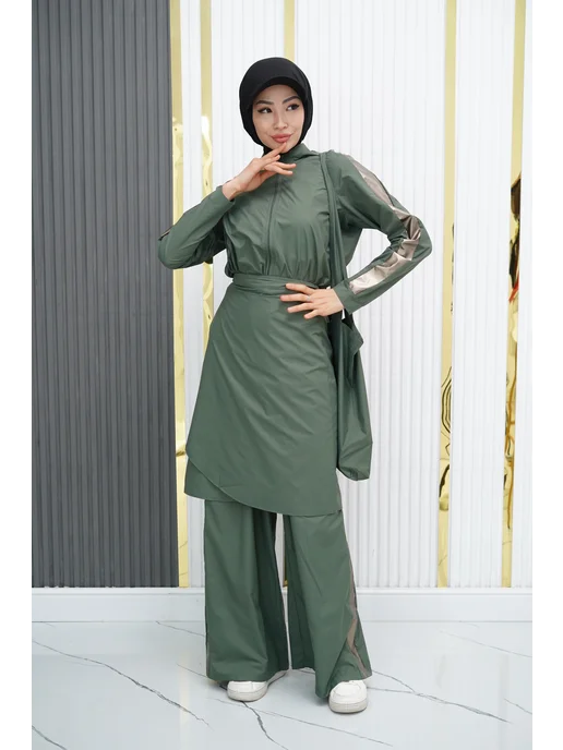 Roza Hijab Буркини комбинезон с сумкой, зеленый, фото 2