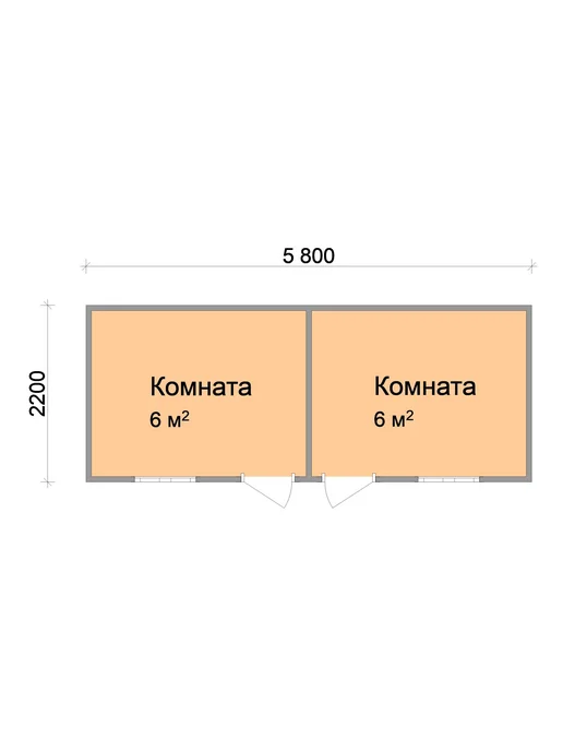 Дома VANDA Бытовка 2-х комнатная Лилия 5,8х2,2м, отделка OSB, вариант, фото 2