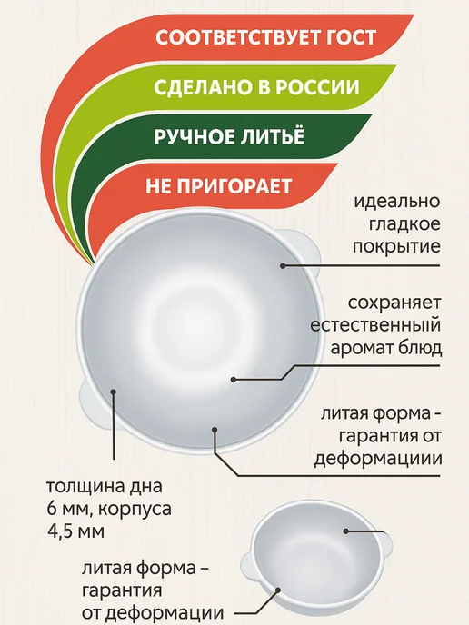 Гурвинчик Алюминиевый походный казан 12л с крышкой для плова, 8 л, фото 3