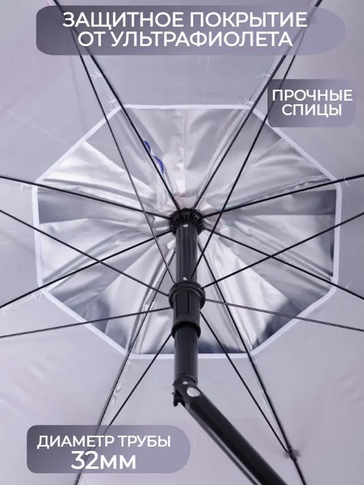 Отличный магазин Пляжный зонт большой садовый от солнца с наклоном, синий, фото 5