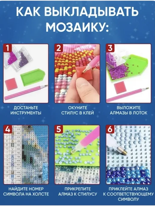 SHIRMA Алмазная мозаика на подрамнике 20х30 см Синяя роза, 20x30 см, фото 3