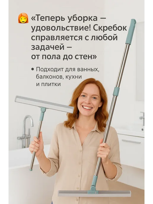 дубайскийлюкс Швабра водосгон для мытья полов, голубой, фото 4