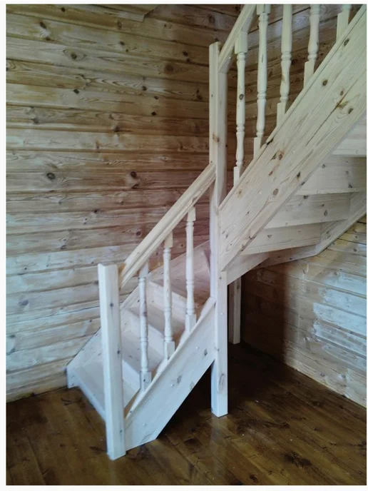 StairShop Лестница деревянная на второй этаж проем 770х1895мм (правая), 770x1895 мм, фото 6