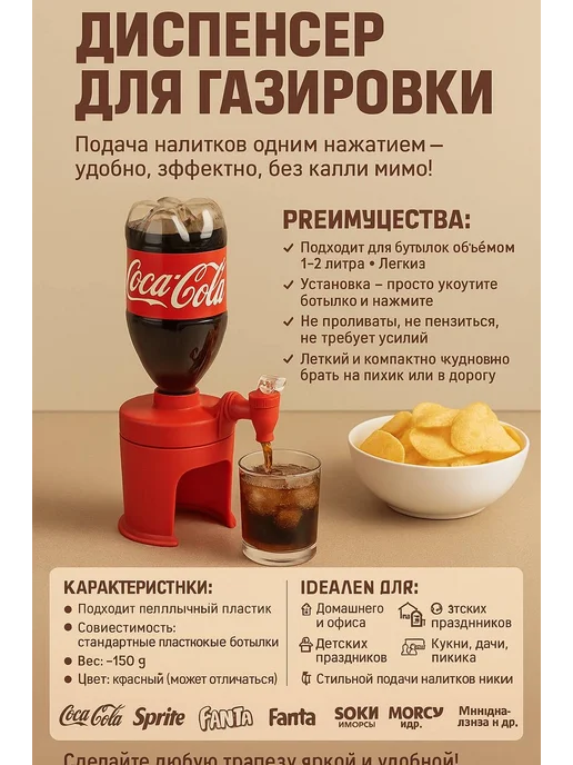 ДачNik Помпа для напитков из бутылки, красный, фото 2