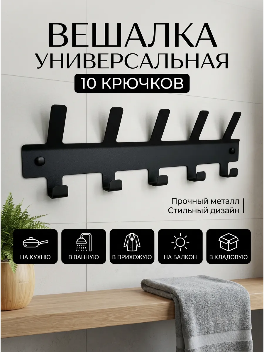 Вешалка настенная для одежды в прихожую в коридор