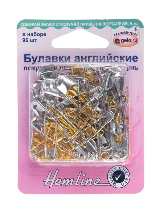 HEMLINE 415.99.96 Булавки английские набор 96 шт. разных размеров, 96 шт