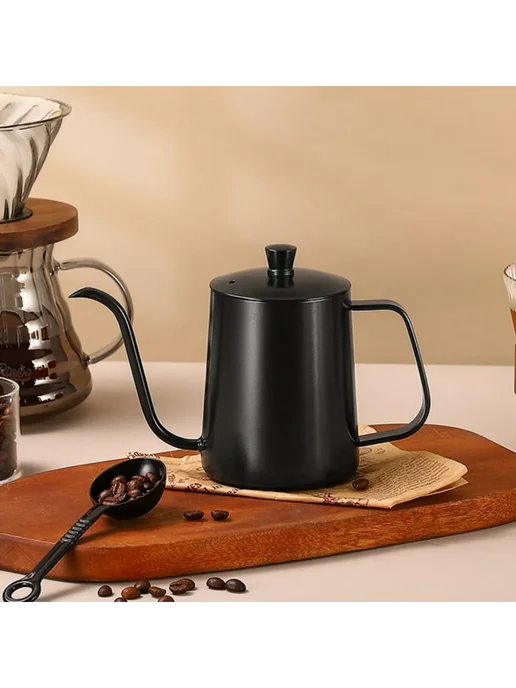 Coffeekoff Кофейник, Чайник с длинным носиком, 600 мл, черный, 600 мл, фото 5