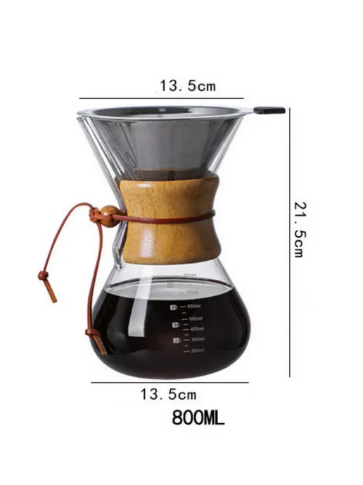 Coffeekoff Кемекс для кофе, Кофейник стеклянный, 400 мл, 800 мл, фото 3