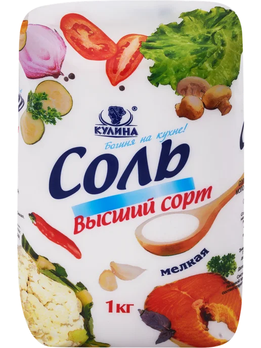 Соль КУЛИНА мелкая 1кг, 1 кг