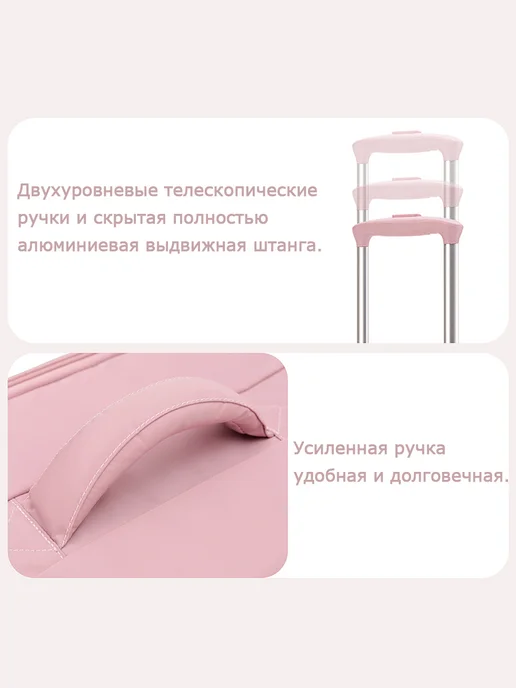 CENICENI Чемодан из ткани розовый M, розовый, фото 3