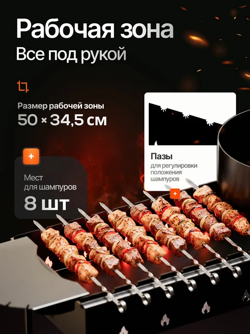 ИНДЖИ Мангал с подказанником и дымоходом для казана на 8-16 литров, черный, фото 3