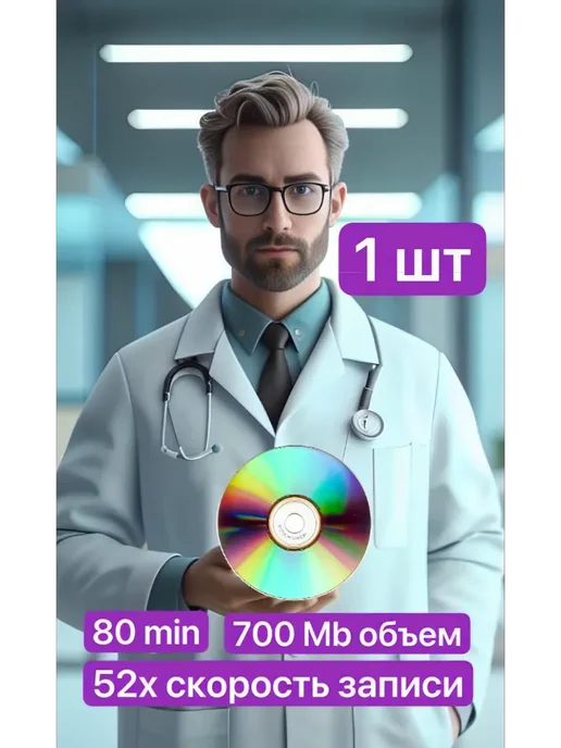 CD-R диск для записи в бумажном конверте 1 шт, 1 шт, фото 2