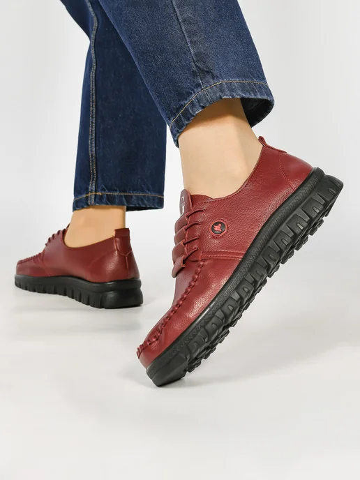 ElmirLuxe мокасины туфли для женщин, красный, фото 5