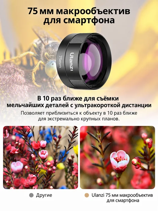 Ulanzi Объектив CL-003 Macro 75мм для смартфона, черный, фото 2