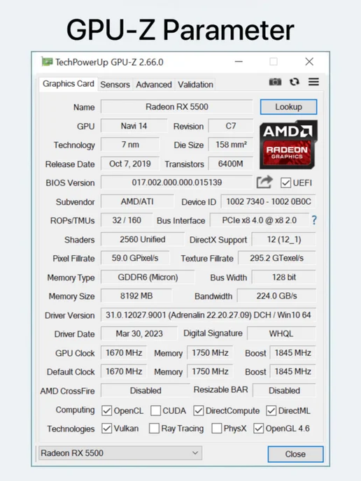 Видеокарта Radeon RX 5500 8GB GDDR6 (rx5500 8gb), 8 ГБ, 8 ГБ, фото 3