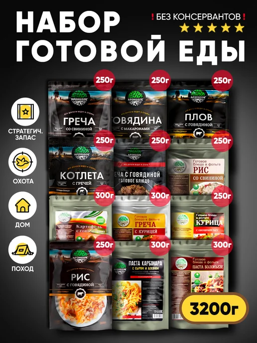 Кронидов Набор готовой еды № 87, 3200 г, 3,2 кг