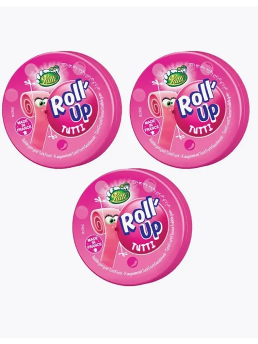 Lutti. Жевательные резинки Roll Up Tutti-Frutti 3*29г, 29 г