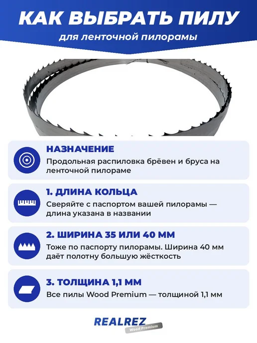 REALREZ Лента для пилорамы 4900х40х1,1мм, шаг 22, 40x1.1 мм, фото 4