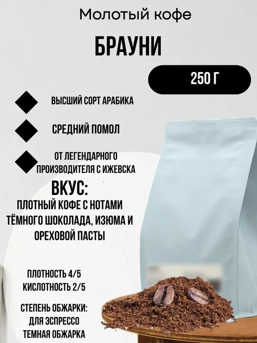 Купи Кофе Кофе Брауни 250 г, молотый, 250 г