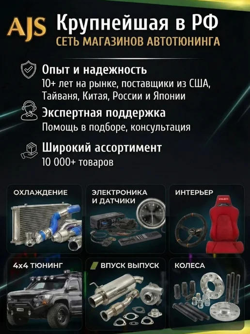 AJS TUNING Насадка на глушитель двойная 52х168мм, вариант, фото 4