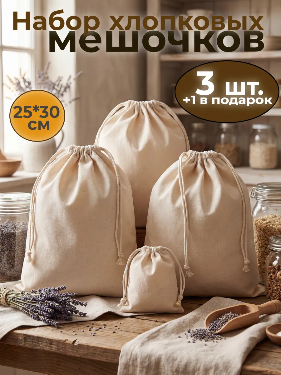 Мешочки для хранения тканевые