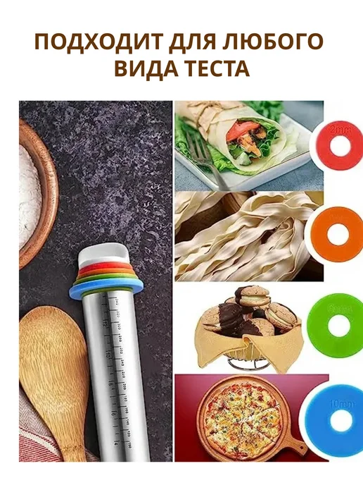 Lolocandy Скалка для теста металлическая, серый, фото 4