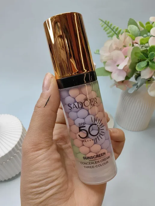 Трехцветная база SPF 50, зеленый, фото 2