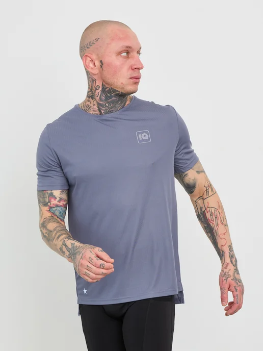 IQ SPORT Футболка спортивная оверсайз дышащая удлиненная для фитнеса, серый, фото 8