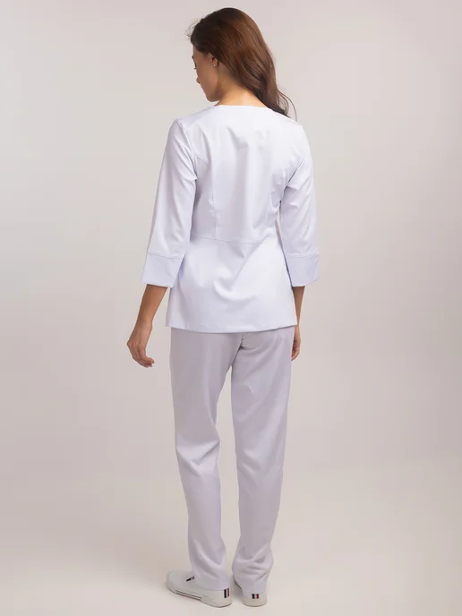 JEM. Jeans Work Костюм медицинский с брюками, белый, фото 7