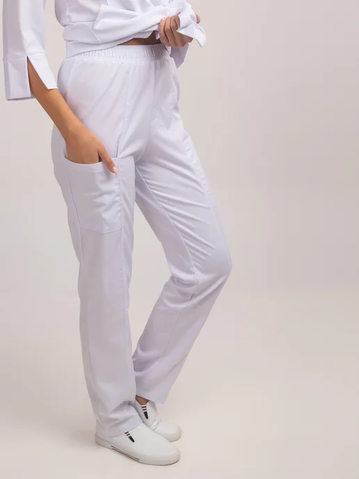 JEM. Jeans Work Костюм медицинский с брюками, белый, фото 9