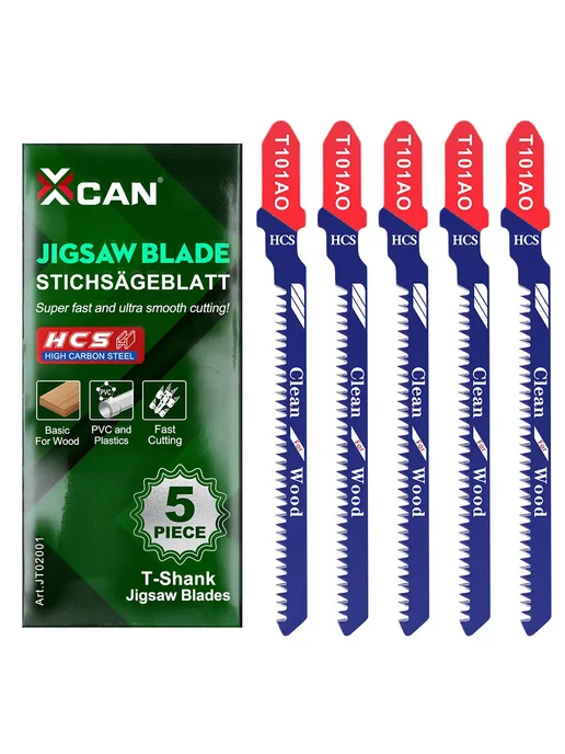 XCAN Пилки для лобзика T101AO, по дереву, 5 шт, 5 шт, фото 2