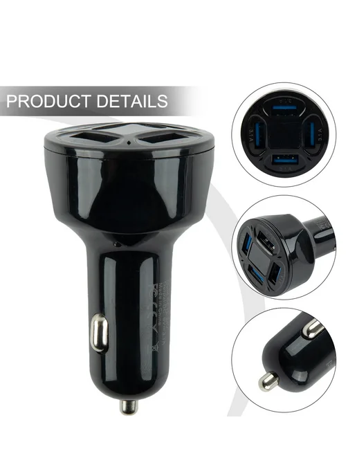 Адаптер автомобильного зарядного устройства с 4 USB-портами, вариант, фото 5
