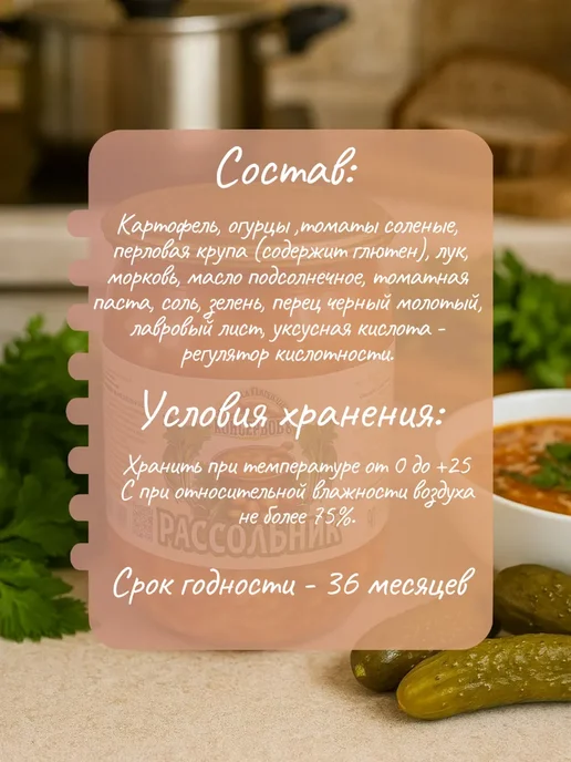 Фабрика Пищевыхъ Консервовъ Рассольник 510 гр, ФПК, суп готовый - 2 шт, 510 г, 2 шт, фото 2