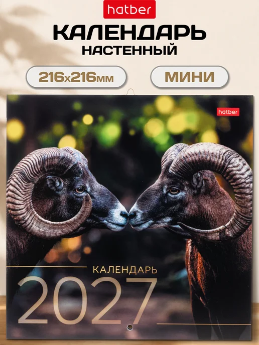 Hatber Календарь 2027 настенный перекидной Символ года, голубой