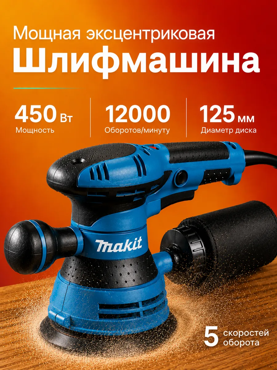 Шлифовальная машинка эксцентриковая 125мм