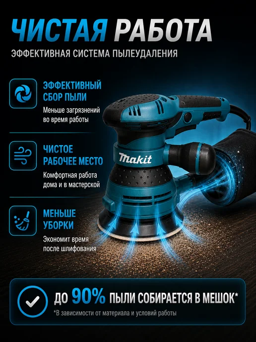ИЗМЕРЕНИЕ Шлифмашина эксцентриковая 125 мм, 450 Вт, 12000 об мин, 450 Вт, фото 6