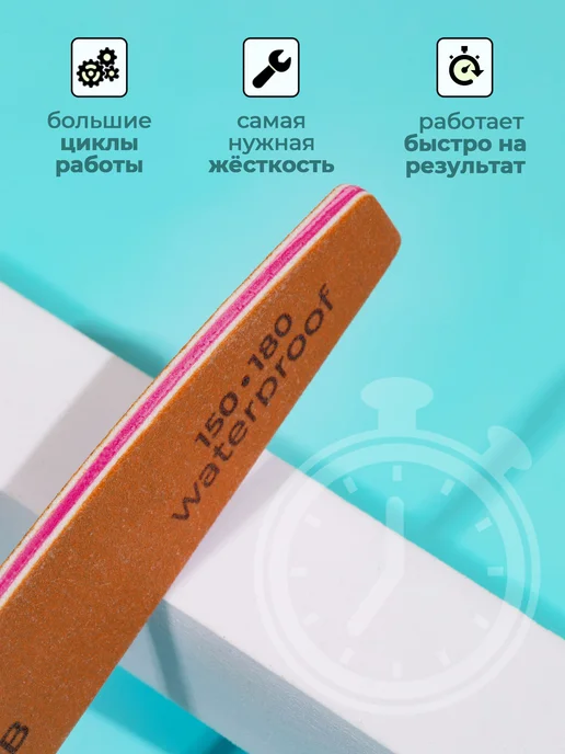 Nail Club Professional Пилка для ногтей профессиональная 150 180 Waterproof 1 шт, 1 шт, фото 3
