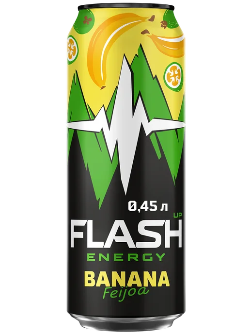 Flash Up Энергетик Флеш Ап Банан-Фейхоа, набор 24 шт х 0,45 л, 24 шт, 450 мл, фото 6