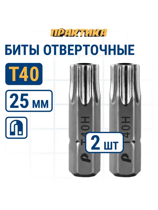Практика Биты для шуруповерта Torx Tamper-40 х 25 мм, 40x25 мм