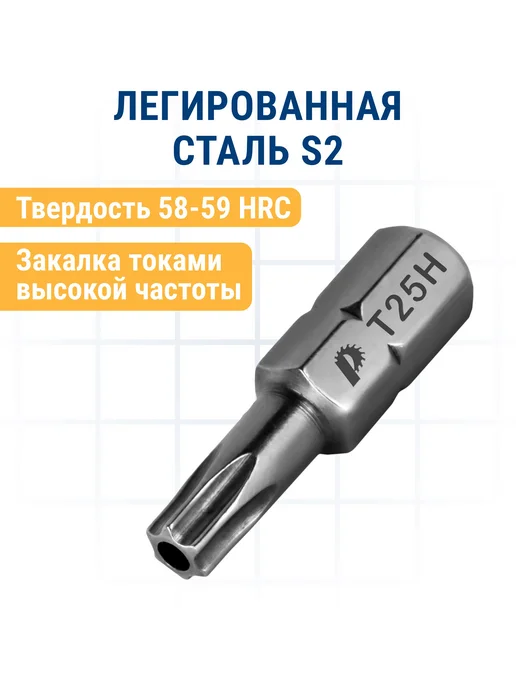 Практика Биты для шуруповерта Torx Tamper-25 х 25 мм, 25x25 мм, фото 4